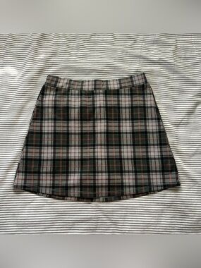 plaid a-line mini skirt